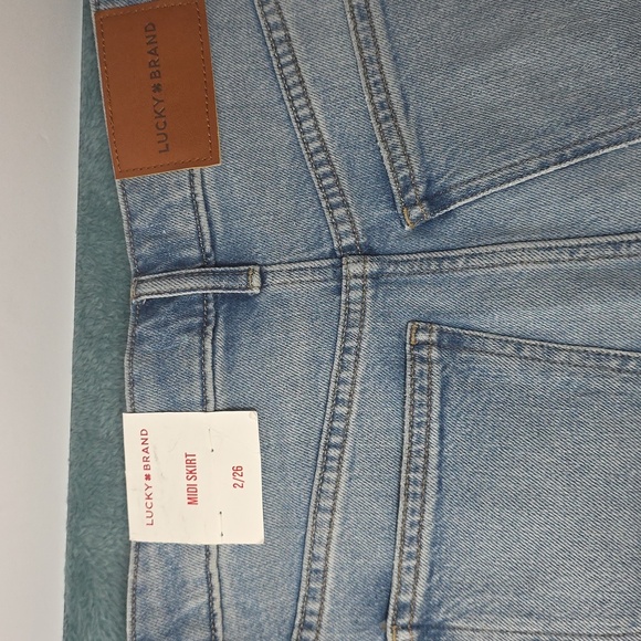 Lucky Brand Light Blue Denim Midi Skirt - Picture 5 of 6